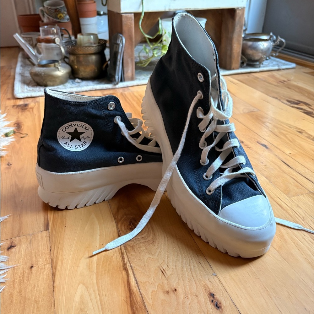 Converse Dark Gray High-Top Platform Sneakers